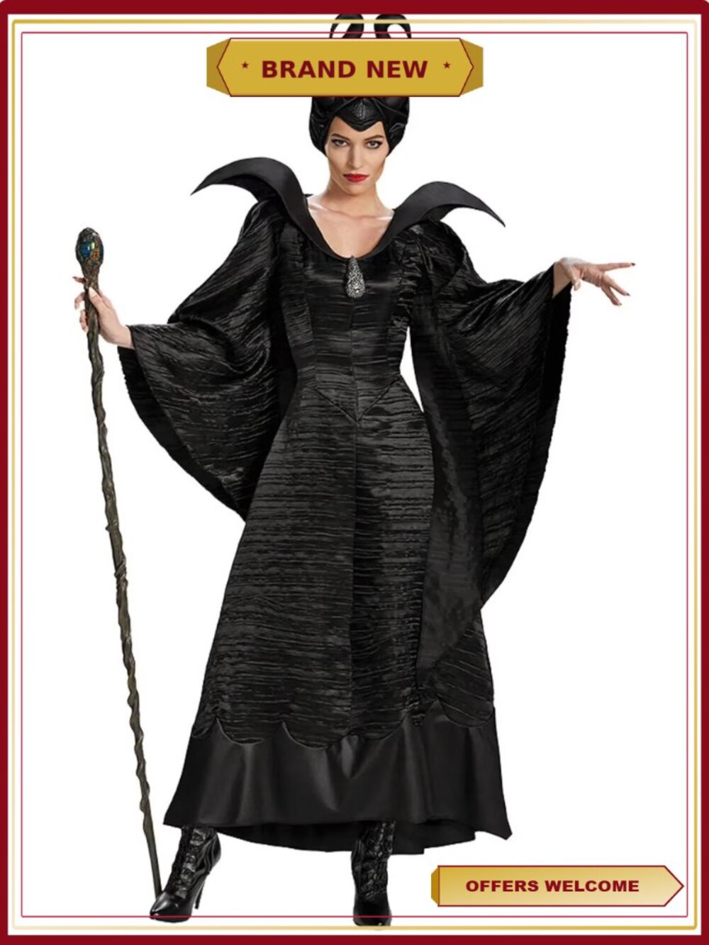 Maleficent Deluxe Christening Gown Costume Small Women's Black